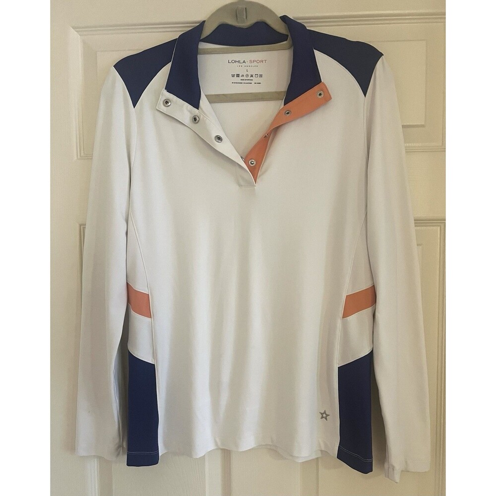 Lohla Sport Charlotte Womans Golf Shirt Sz L Long Sleeve Active Wear Performance